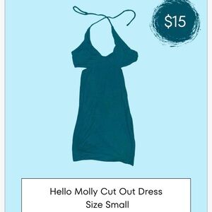Hello Molly Teal Cut Out Dress
